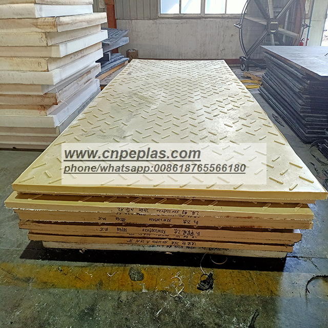 UHMWPE Heavy Duty Ground Protection Mats Road Mats Beige Color