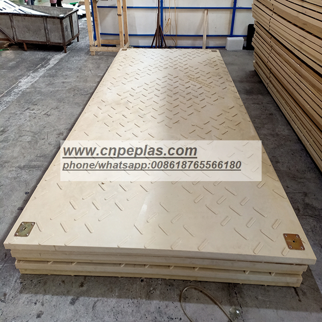 UHMWPE Heavy Duty Ground Protection Mats Road Mats Beige Color