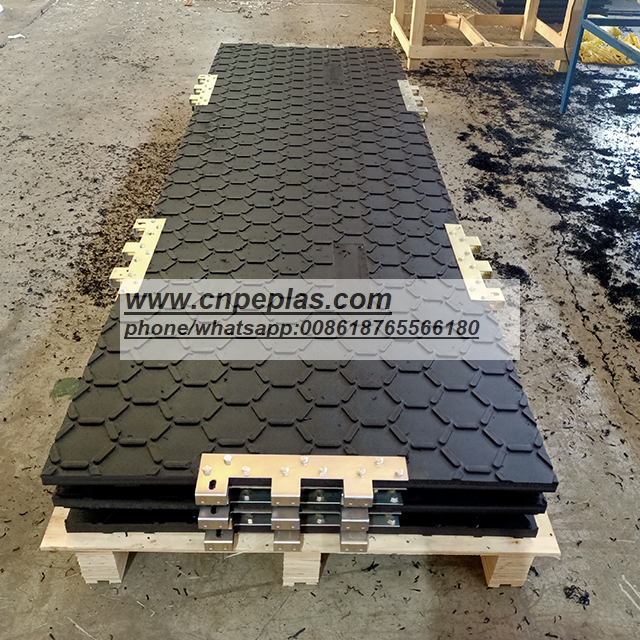 Hexagon Black Hdpe Composite Road Mat Ground Protection Mats (4)