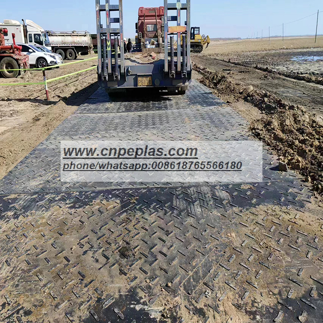 Black Color Heavy Duty Excavator Ground Protection HDPE UHMWPE Plastic Temporary Road Mats